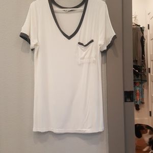 White slouch tee